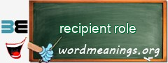WordMeaning blackboard for recipient role